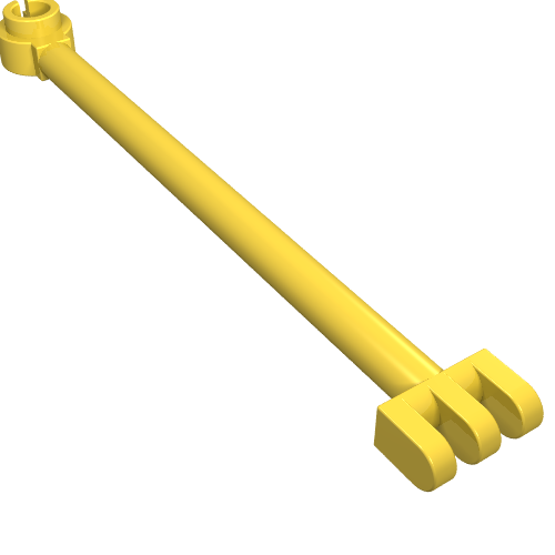 Part 4319 - Hinge Bar 8L with 3 Fingers and Open End Stud - De BrickPlaats