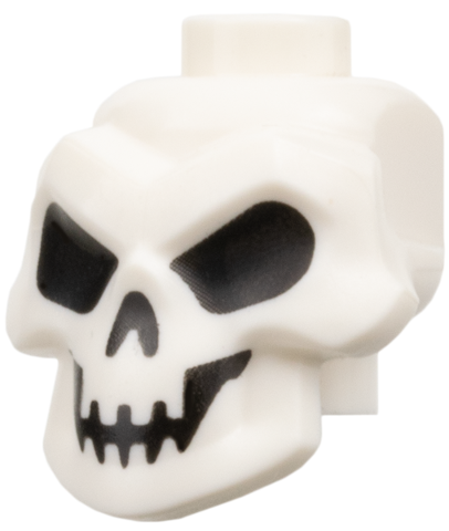 Part 43693pb04 - Minifigure, Head, Modified Skull with Black Eyes, Nose and Mouth Pattern - De BrickPlaats
