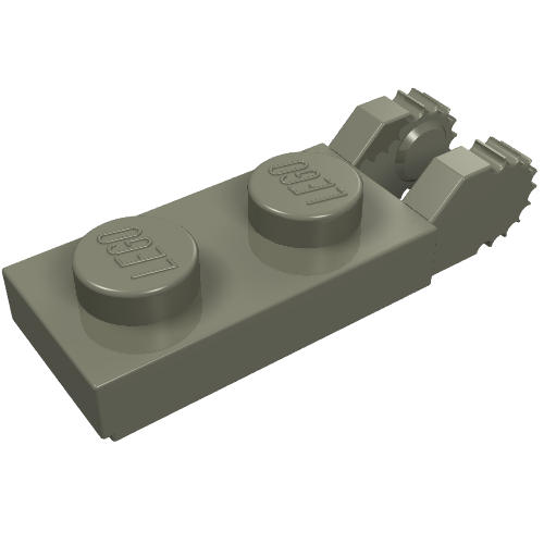 Part 44302 - Hinge Plate 1 x 2 Locking with 2 Fingers on End (Undetermined Type) - De BrickPlaats