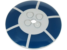 Part 44375bpb23 - Dish 6 x 6 Inverted (Radar) - Solid Studs with 6 Dark Blue Arcs Pattern (SW R2-D2 Astromech Droid Top) - De BrickPlaats