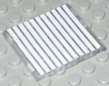 Part 4448p02 - Glass for Window 4 x 4 x 3 Roof with 11 White Stripes Pattern (Sticker) - Sets 6380 / 6398 - De BrickPlaats