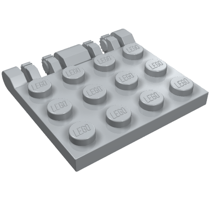 Part 44570 - Hinge Plate 3 x 4 Locking Dual 2 Fingers, 9 Teeth - De BrickPlaats
