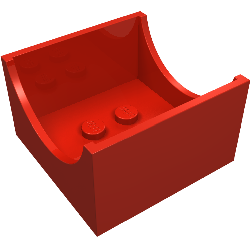 Part 4461 - Container, Box 4 x 4 x 2 Bottom with Semicircle Cutout Ends - De BrickPlaats