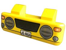 Part 45409pb01 - Vehicle, Grille 2 x 6 with 2 Technic Pins with 'JS 4654' and Headlights Pattern - De BrickPlaats