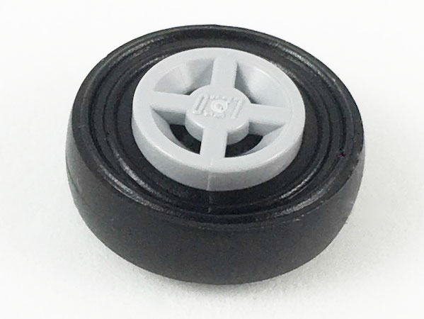 Part 4624c01 - Wheel 8mm D. x 6mm with Black Tire 14mm D. x 4mm Smooth Small Single (4624 / 3139) - De BrickPlaats