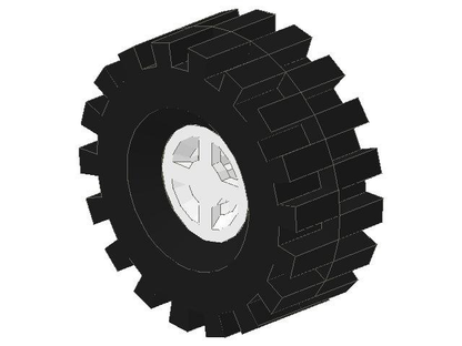 Part 4624c03 - Wheel 8mm D. x 6mm with Black Tire 21mm D. x 9mm Offset Tread Medium (4624 / 4084) - De BrickPlaats