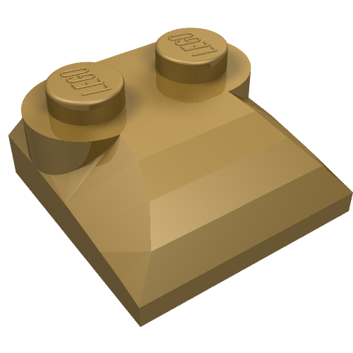 Part 47457 - Slope, Curved 2 x 2 x 2/3 with 2 Studs and Curved Sides - De BrickPlaats