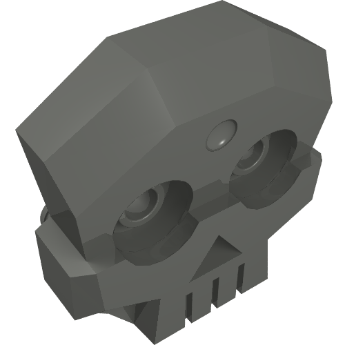 Part 47990 - Rock Skull 1 x 4 x 3 Relief with Two Pins - De BrickPlaats