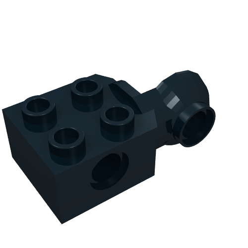 Part 48171 - Technic, Brick Modified 2 x 2 with Pin Hole and Rotation Joint Ball Half Vertical - De BrickPlaats