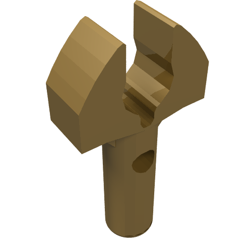 Part 48729b - Bar 1L with Clip Mechanical Claw - Cut Edges and Hole on Side - De BrickPlaats