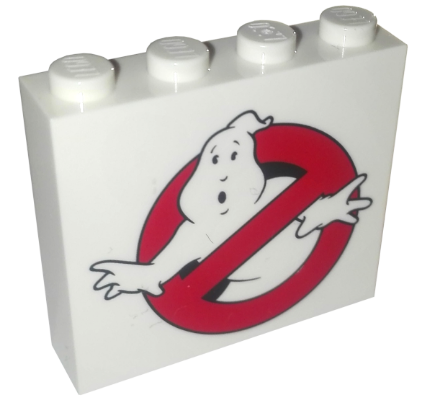 Part 49311pb013 - Brick 1 x 4 x 3 with Ghostbusters Logo Pattern - De BrickPlaats