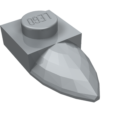 Part 49668 - Plate, Modified 1 x 1 with Tooth Horizontal - De BrickPlaats