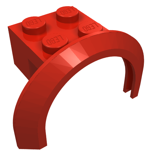 Part 50745 - Vehicle, Mudguard 4 x 2 1/2 x 1 2/3 with Arch Round - De BrickPlaats