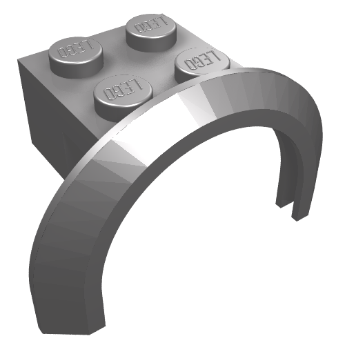 Part 50745 - Vehicle, Mudguard 4 x 2 1/2 x 1 2/3 with Arch Round - De BrickPlaats