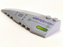 Part 50955pb007 - Wedge 10 x 3 Left with Alien Ship Hull Pattern (Sticker) - Set 7051 - De BrickPlaats
