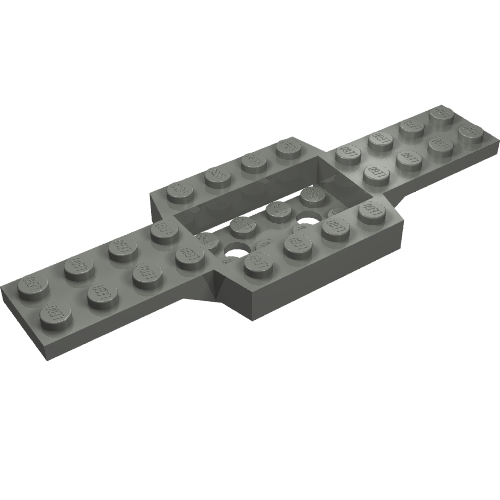Part 52036 - Vehicle, Base 4 x 12 x 3/4 with 4 x 2 Recessed Center with Smooth Underside - De BrickPlaats