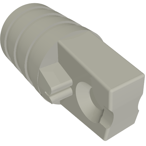 Part 53923 - Hinge Cylinder 1 x 2 Locking with 1 Finger and Axle Hole on Ends without Slots - De BrickPlaats