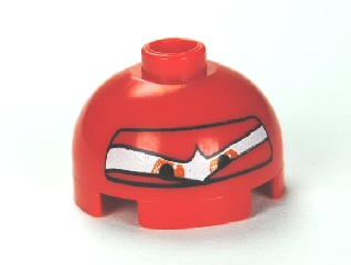 Part 553pb013 - Brick, Round 2 x 2 Dome Top with Eyes Squinting and F1 Helmet Pattern (Francesco) - De BrickPlaats