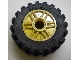 Part 55981c02 - Wheel 18mm D. x 14mm with Pin Hole, Fake Bolts and Shallow Spokes with Black Tire 30.4 x 14 Offset Tread (55981 / 30391) - De BrickPlaats