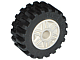 Part 55981c02 - Wheel 18mm D. x 14mm with Pin Hole, Fake Bolts and Shallow Spokes with Black Tire 30.4 x 14 Offset Tread (55981 / 30391) - De BrickPlaats
