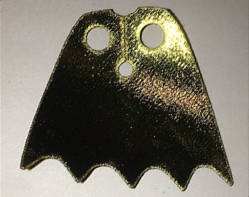 Part 56630pb02 - Minifigure Cape Cloth, Scalloped 5 Points (Batman) - Traditional Starched Fabric, Gold and Black Sides - De BrickPlaats