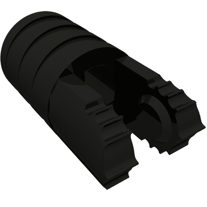 Part 57360 - Hinge Cylinder 1 x 2 Locking with 2 Fingers, 7 Teeth and Axle Hole on Ends without Slots - De BrickPlaats