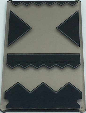 Part 57895pb094 - Glass for Window 1 x 4 x 6 with Black Triangles and Geometric Designs with Gray Lines Pattern - De BrickPlaats
