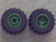 Part 6014bc01 - Wheel 11mm D. x 12mm, Hole Notched for Wheels Holder Pin with Black Tire Offset Tread Small Wide (6014b / 6015) - De BrickPlaats