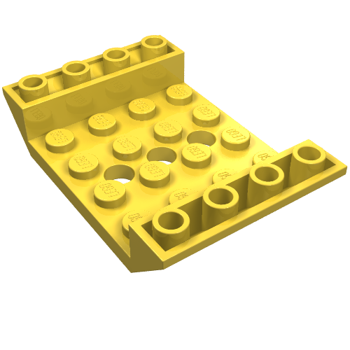 Part 60219 - Slope, Inverted 45 6 x 4 Double with 4 x 4 Cutout and 3 Holes - De BrickPlaats