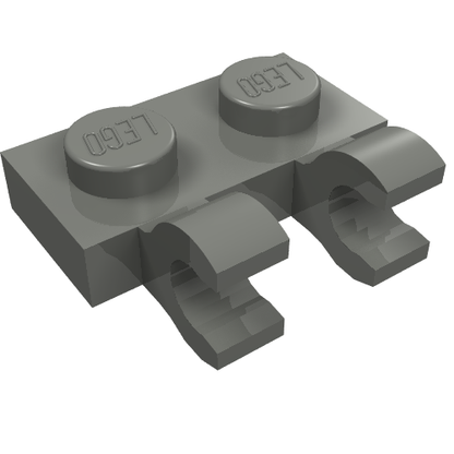 Part 60470b - Plate, Modified 1 x 2 with 2 Open O Clips (Horizontal Grip) - De BrickPlaats
