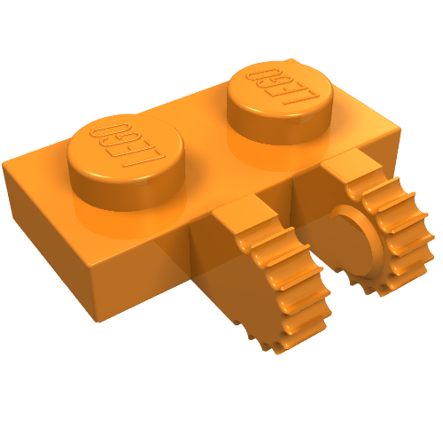 Part 60471 - Hinge Plate 1 x 2 Locking with 2 Fingers on Side and 9 Teeth - De BrickPlaats