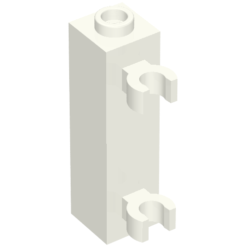 Part 60583b - Brick, Modified 1 x 1 x 3 with 2 Clips (Vertical Grip) - Hollow Stud - De BrickPlaats