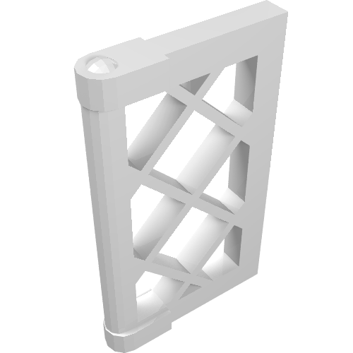 Part 60607 - Pane for Window 1 x 2 x 3 Lattice with Thick Corner Tabs - De BrickPlaats