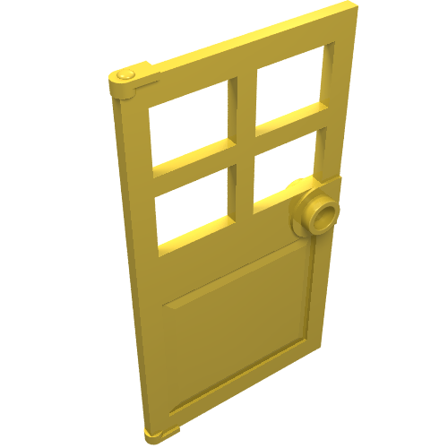 Part 60623 - Door 1 x 4 x 6 with 4 Panes and Stud Handle - De BrickPlaats
