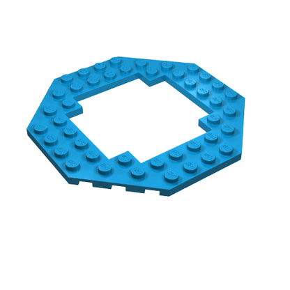 Part 6063 - Plate, Modified 10 x 10 Octagonal with 6 x 6 Open Center - De BrickPlaats
