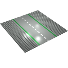 Part 606p01 - Baseplate, Road 32 x 32 9-Stud Straight with Road Pattern - De BrickPlaats