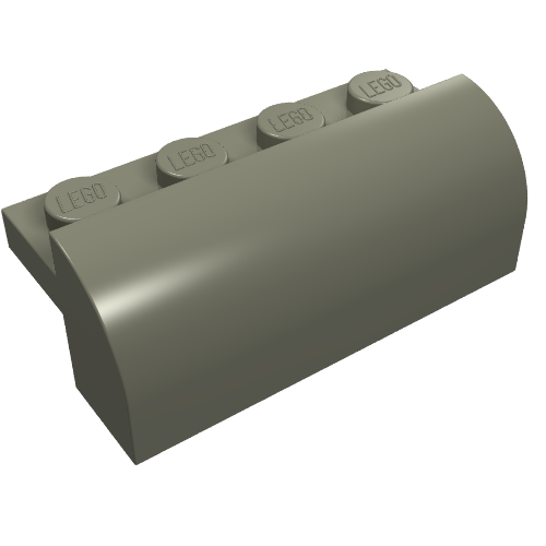 Part 6081 - Slope, Curved 2 x 4 x 1 1/3 with 4 Recessed Studs - De BrickPlaats
