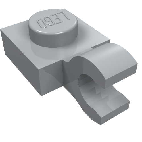 Part 61252 - Plate, Modified 1 x 1 with Open O Clip (Horizontal Grip) - De BrickPlaats