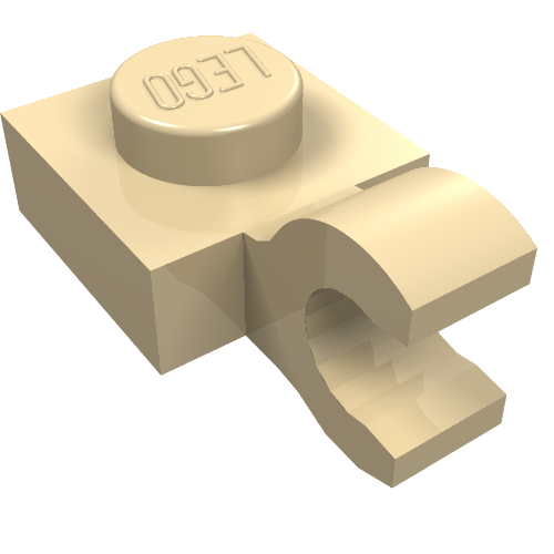 Part 61252 - Plate, Modified 1 x 1 with Open O Clip (Horizontal Grip) - De BrickPlaats