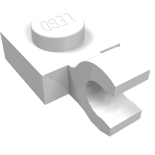 Part 61252 - Plate, Modified 1 x 1 with Open O Clip (Horizontal Grip) - De BrickPlaats