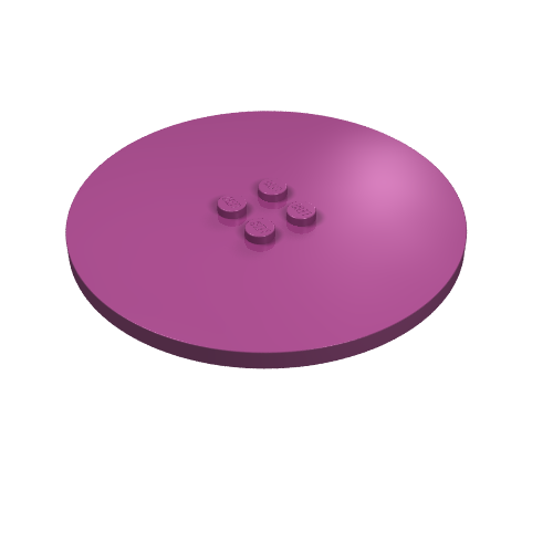 Part 6177 - Tile, Round 8 x 8 with 4 Studs in Center - De BrickPlaats