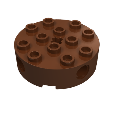 Part 6222 - Brick, Round 4 x 4 with 4 Side Pin Holes and Center Axle Hole - De BrickPlaats
