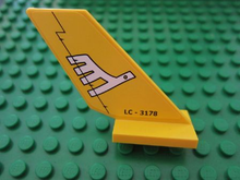 Part 6239pb032 - Tail Shuttle with White Airline Bird and 'LC - 3178' Pattern on Both Sides (Stickers) - Set 3178 - De BrickPlaats