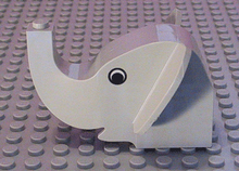 Part 6245px1 - Elephant Head Brick with Black Eyes Pattern - De BrickPlaats
