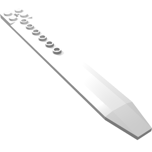 Part 62743 - Plate, Modified 2 x 16 with Angled Side Extensions and Axle Hole (Rotor Blade) - De BrickPlaats