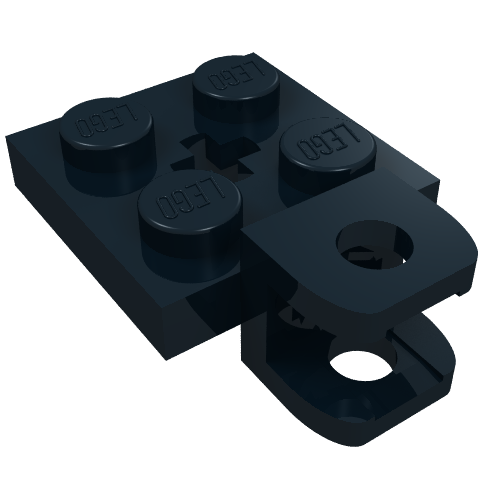 Part 63082 - Plate, Modified 2 x 2 with Tow Ball Socket, Short, Flattened with Holes and Axle Hole in Center - De BrickPlaats