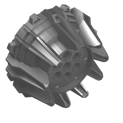 Part 64712 - Wheel Hard Plastic with Small Cleats and Flanges - De BrickPlaats