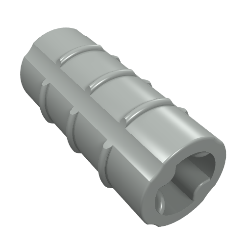 Part 6538b - Technic, Axle Connector 2L (Ridged with x Hole x Orientation) - De BrickPlaats