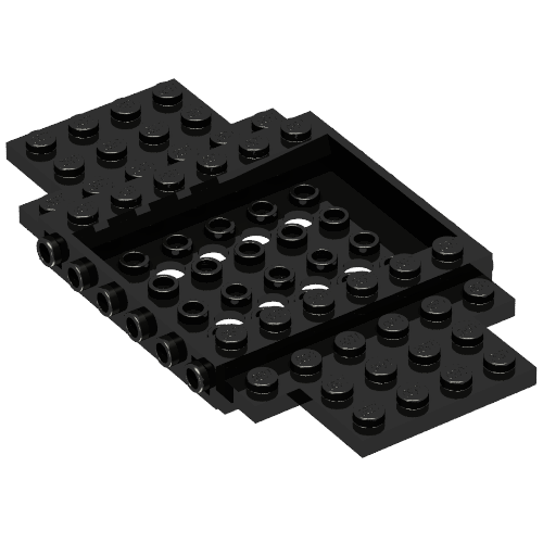 Part 65634 - Vehicle, Base 6 x 12 x 1 with 5 x 4 Recessed Center and 8 Holes - De BrickPlaats