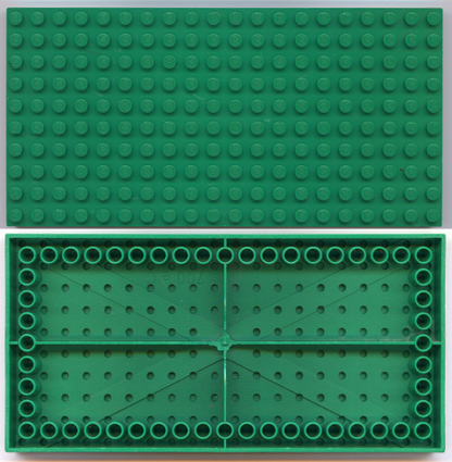 Part 700eD - Brick 10 x 20 with Bottom Tubes in Single Row Around Edge, with '+' Cross Support - De BrickPlaats